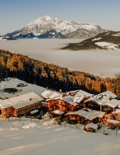 Wedding location in the mountains in winter