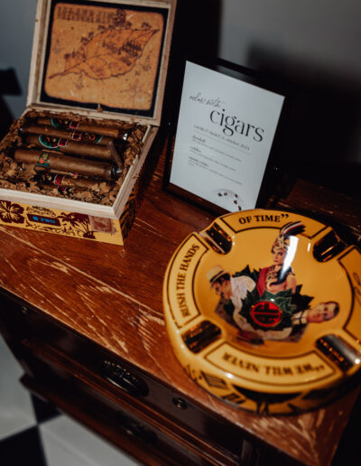 Cigar lounge at a mountain wedding