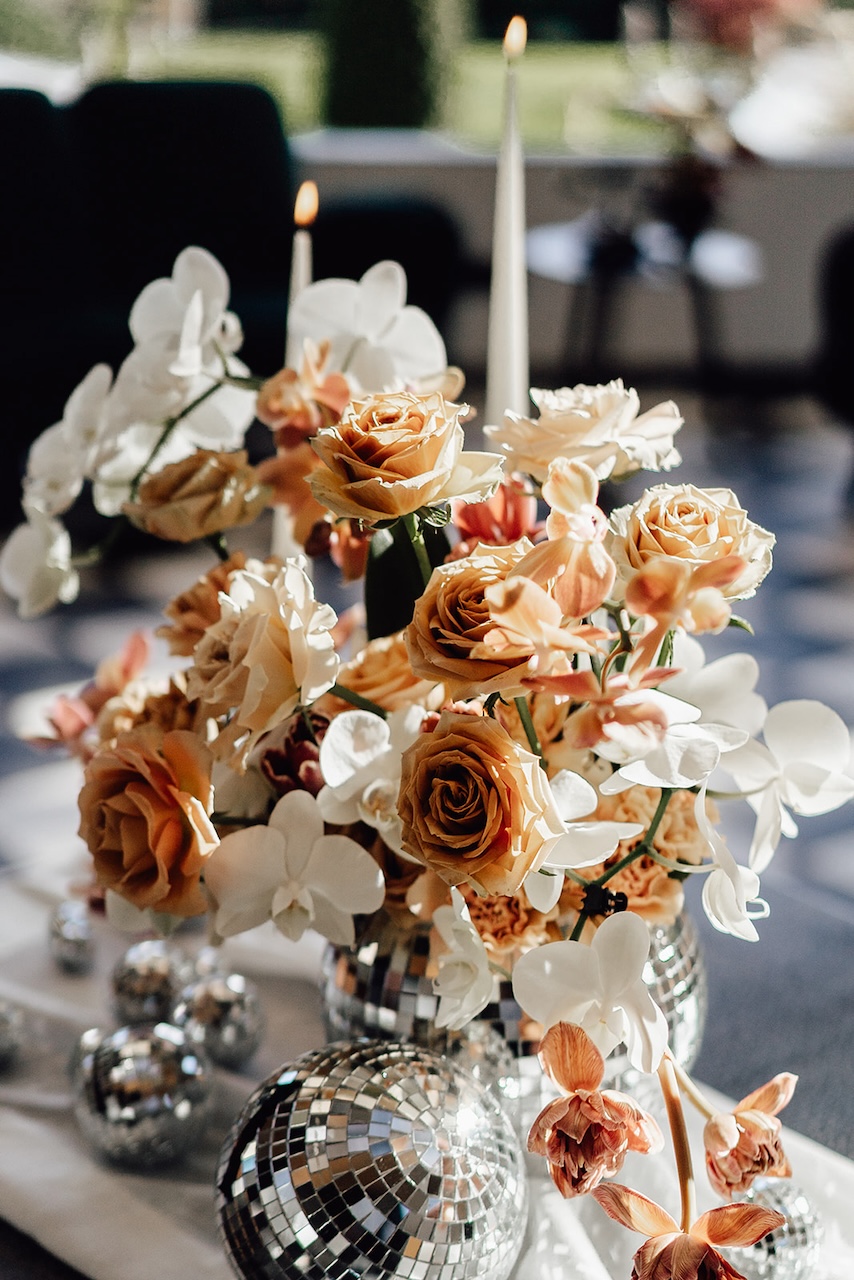 Table decorations for a wedding in Salzburg