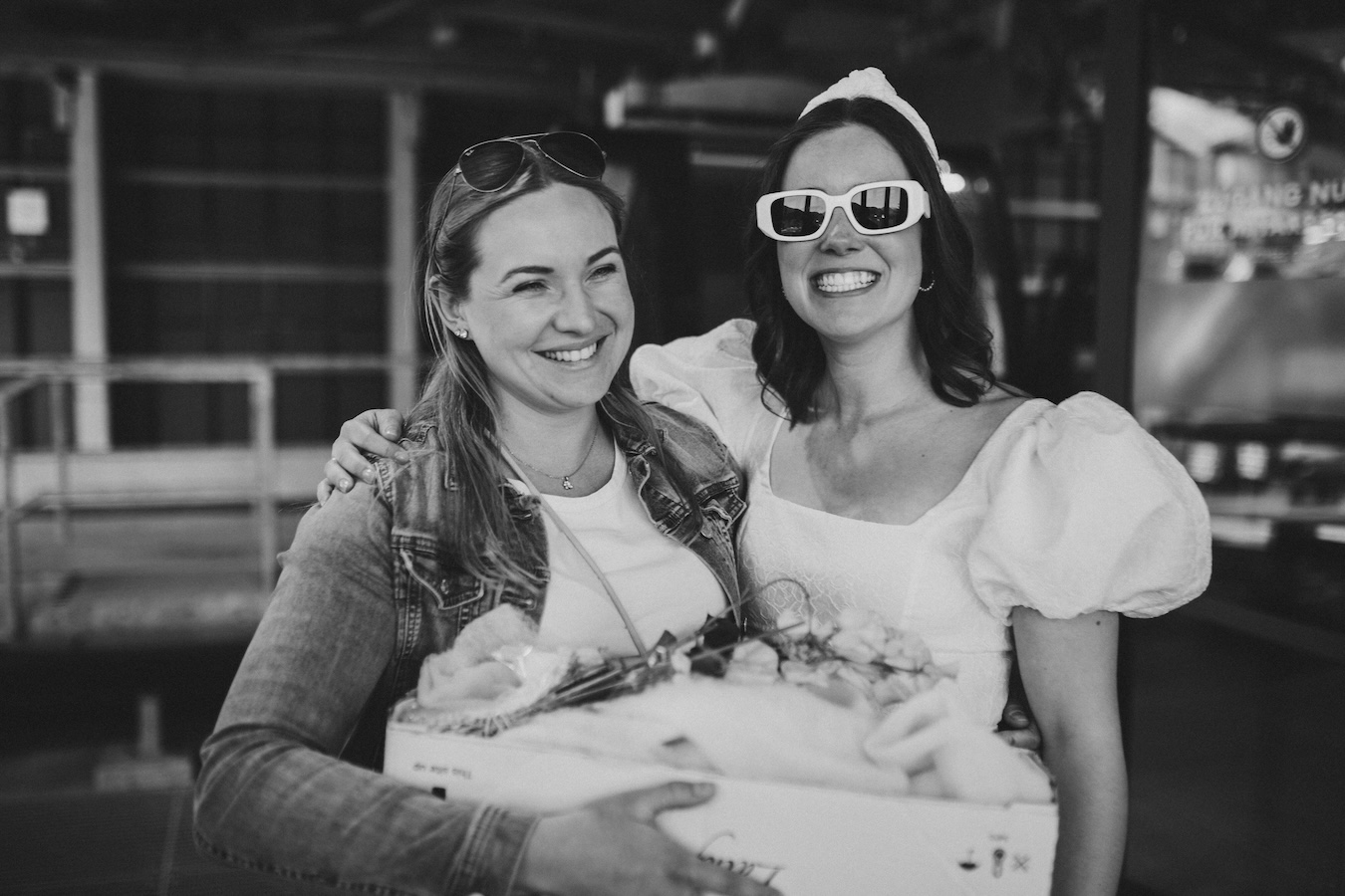 Wedding Planner Austria Allgäu South Germany Mountains Wedding Planner Wedding on the Mountain Salzburg Bride and wedding planner in the gondola station for the wedding on the mountain