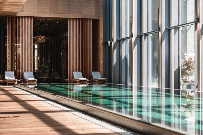 Wellnessbereich Chedi Andermatt für entspannte Flitterwochen in den Schweizer Alpen